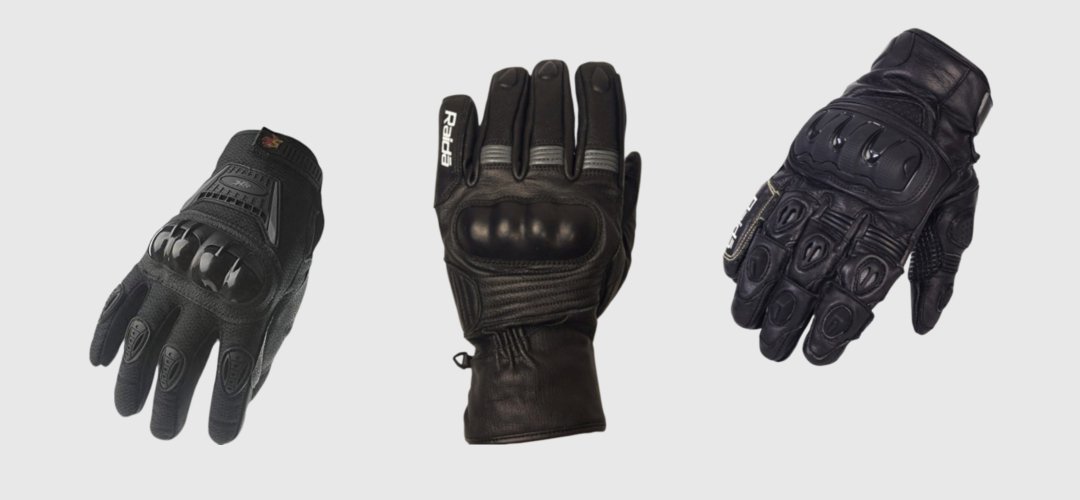 3 motorcycle gloves in black color