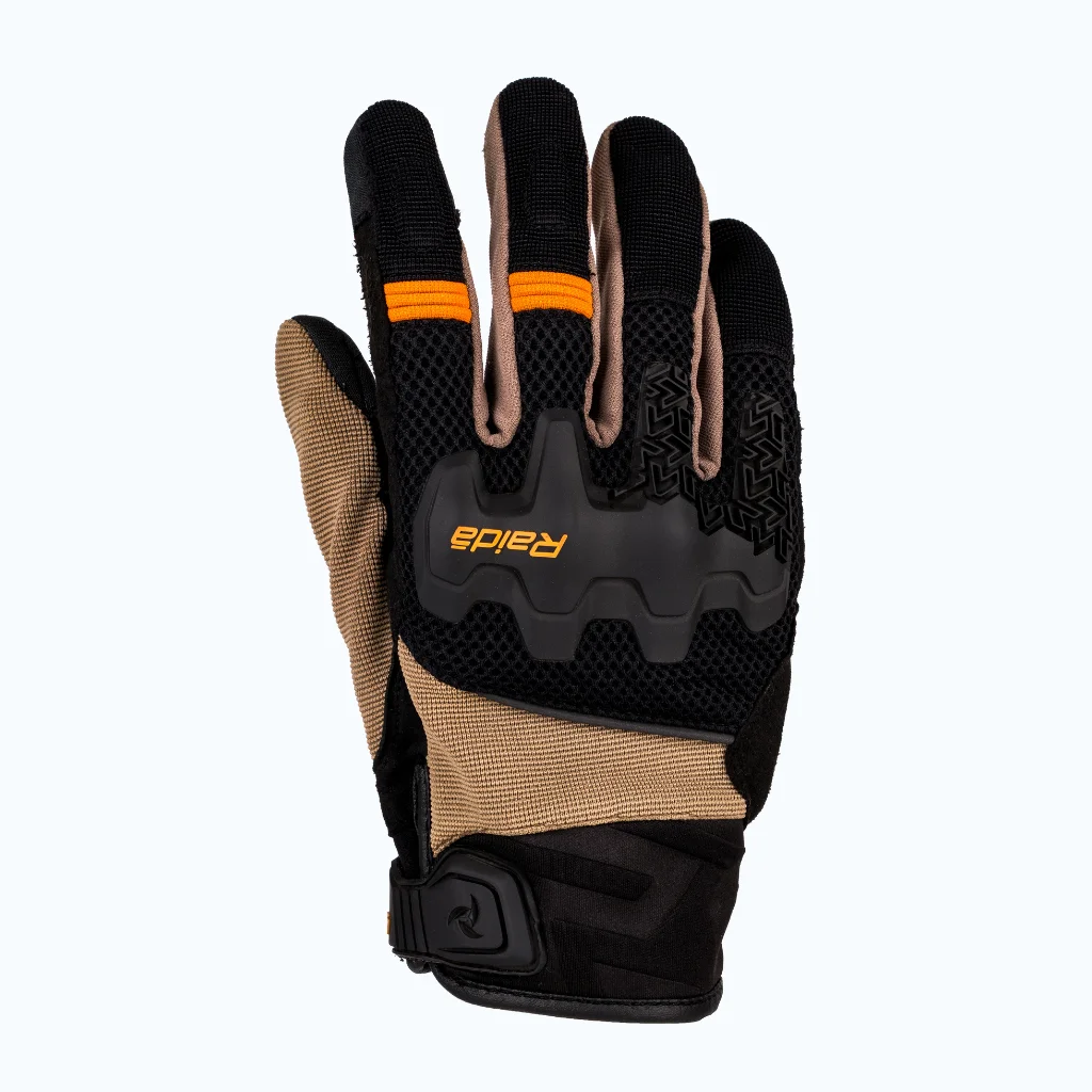 Raida Drift Motorcycle Gloves | Khaki Orange